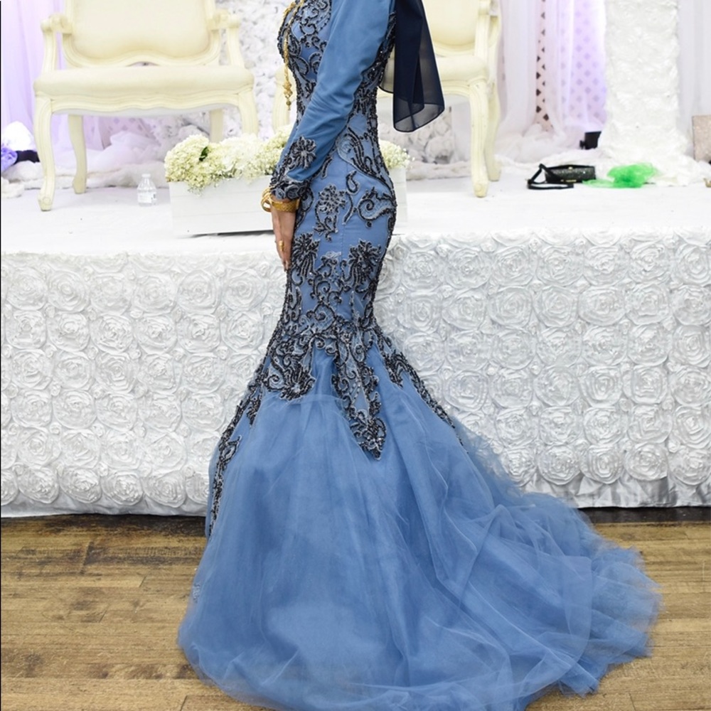 Evening Gown with detachable overskirt